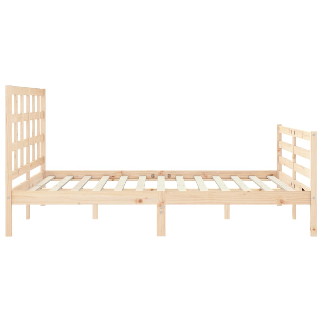 vidaXL Estructura de cama con cabecero madera maciza 160x200 cm