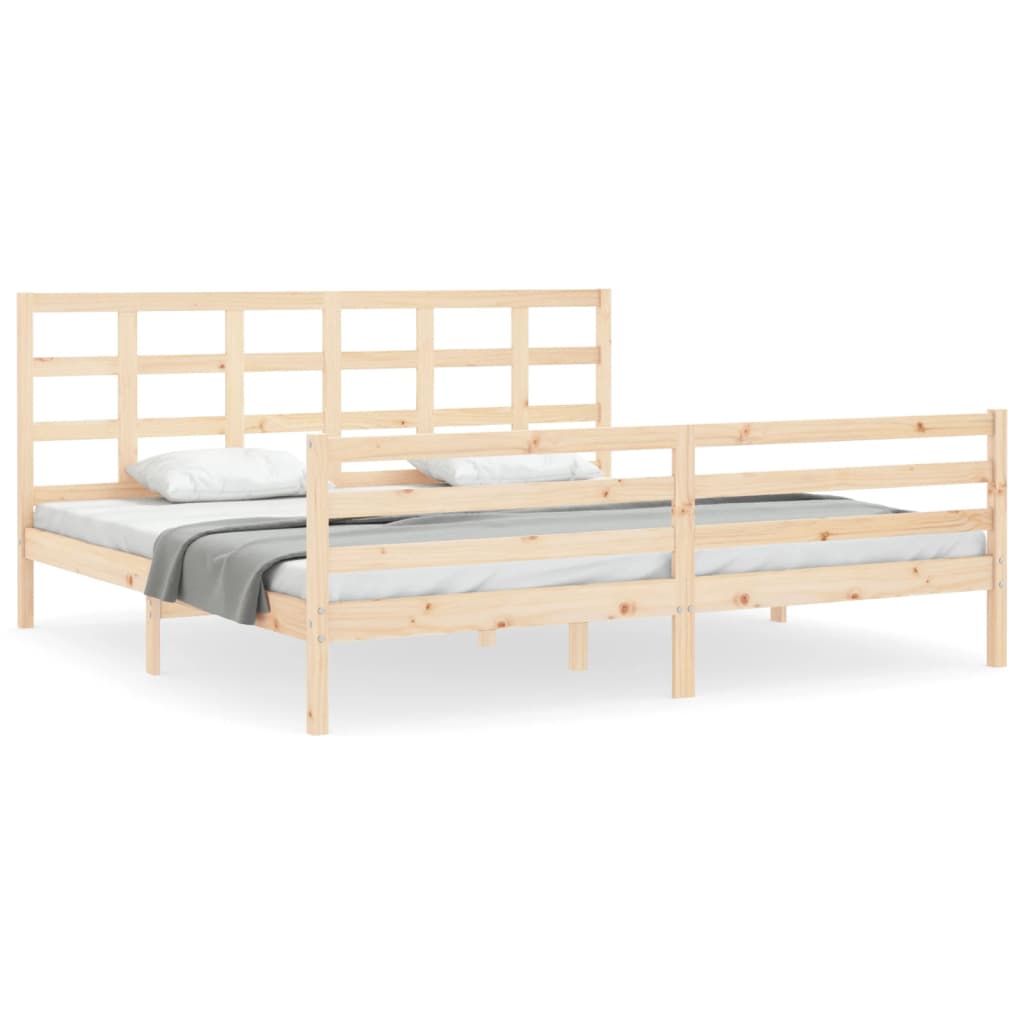 vidaXL Estructura de cama con cabecero madera maciza 200x200 cm