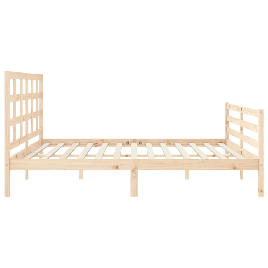 vidaXL Estructura de cama con cabecero madera maciza 200x200 cm