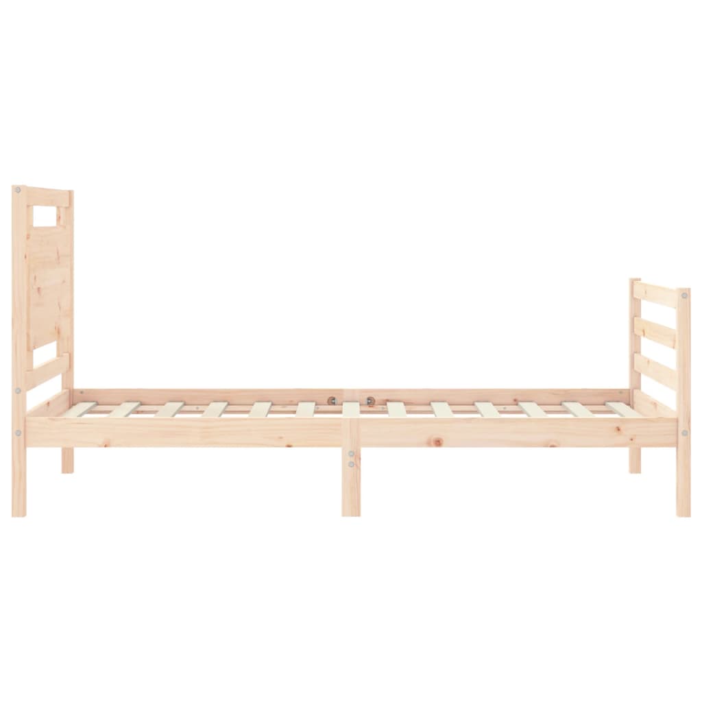 vidaXL Estructura de cama individual con cabecero madera maciza