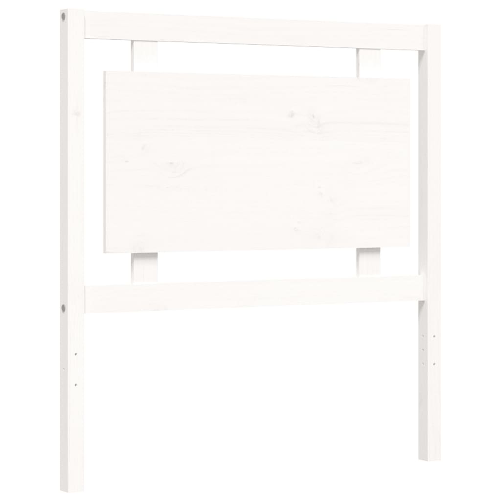 vidaXL Estructura de cama individual con cabecero madera maciza blanco