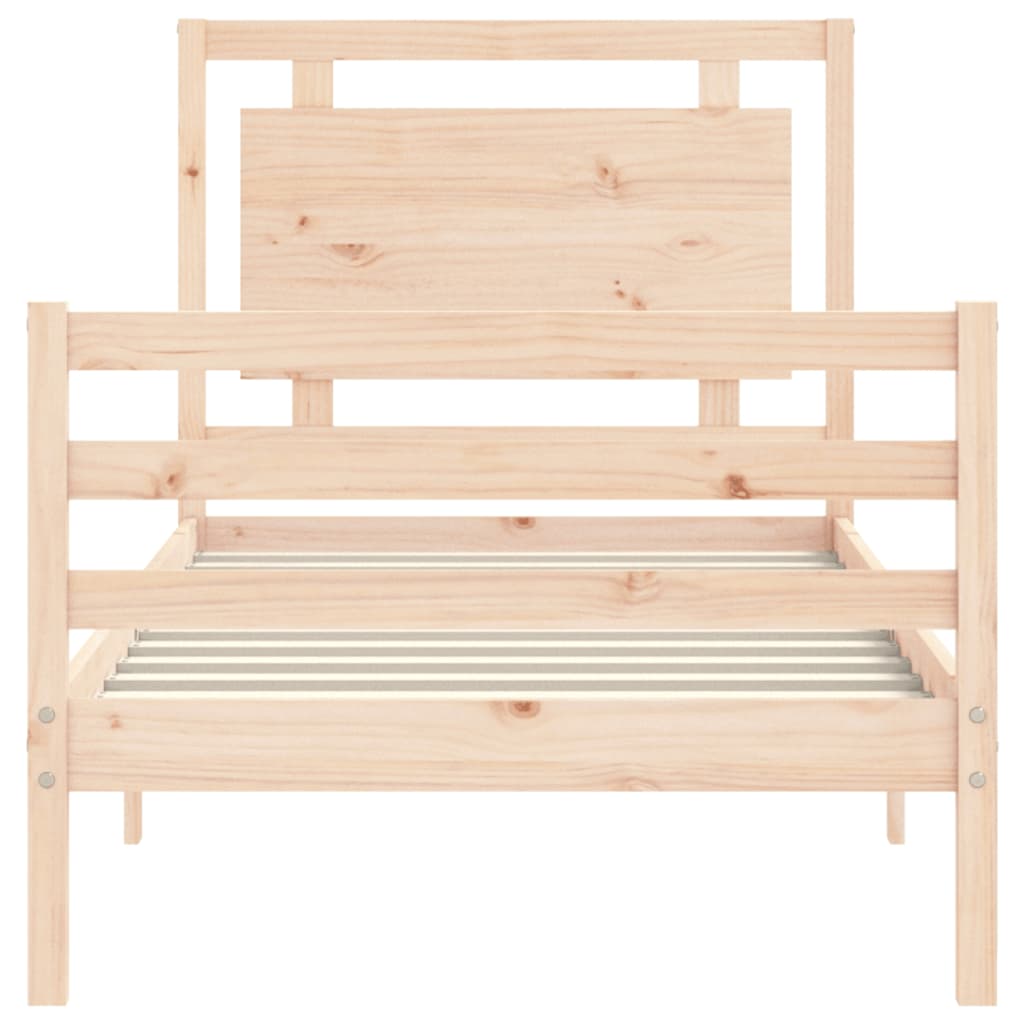 vidaXL Estructura de cama con cabecero madera maciza