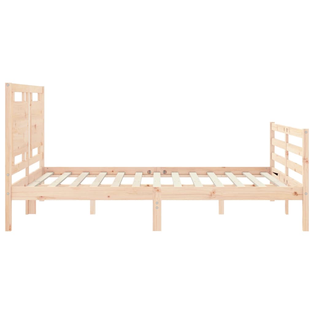 vidaXL Estructura de cama de matrimonio con cabecero madera maciza