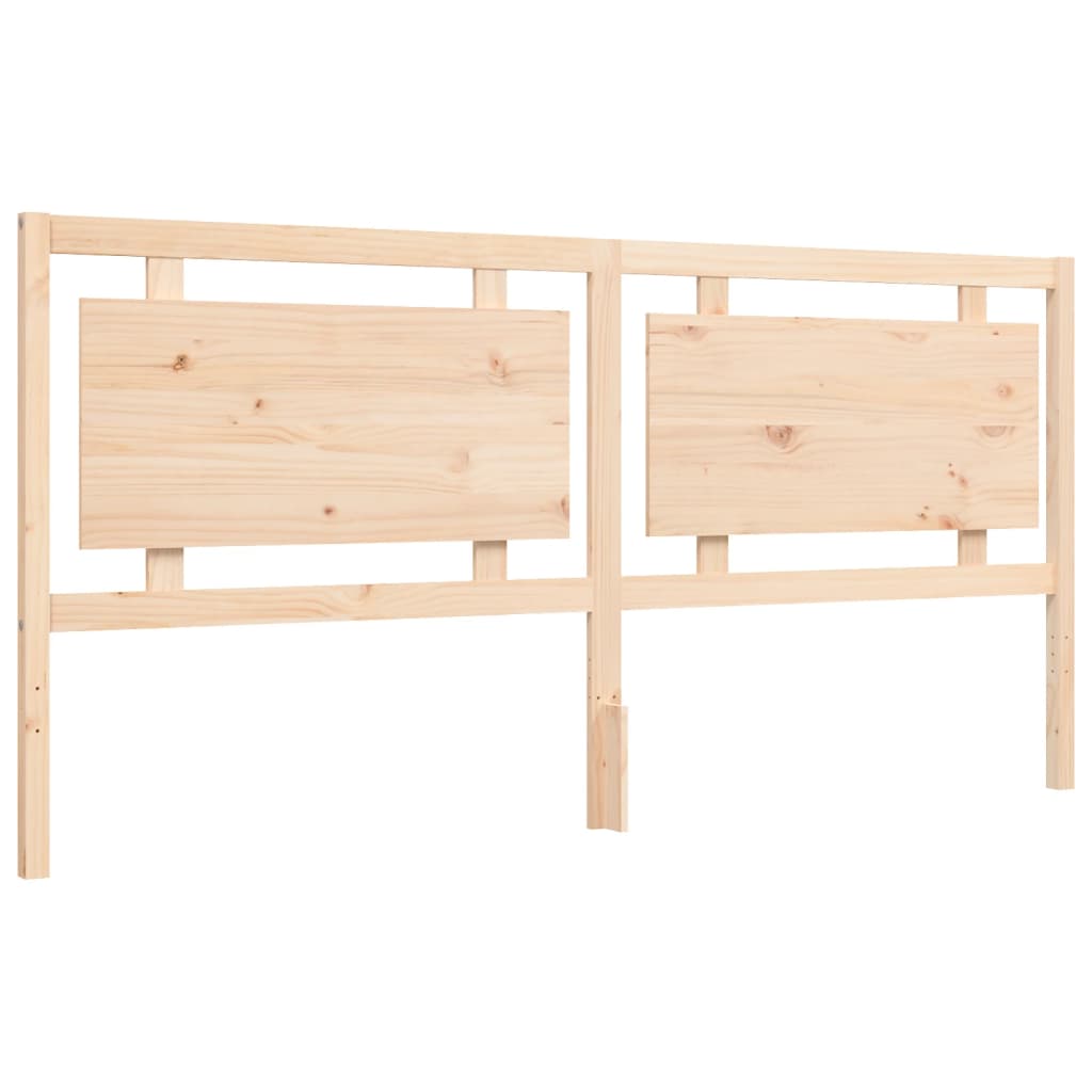 vidaXL Estructura de cama de matrimonio con cabecero madera maciza