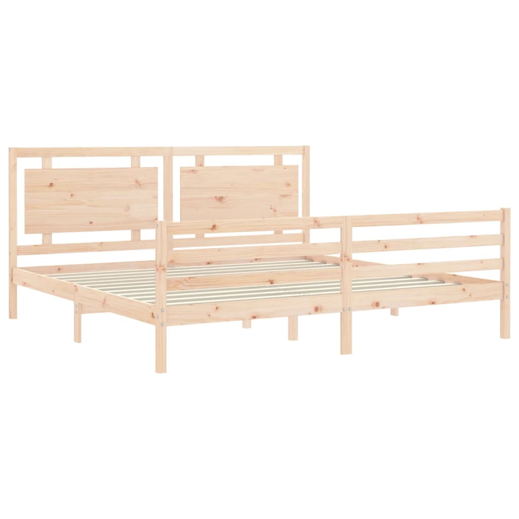 vidaXL Estructura de cama con cabecero madera maciza 200x200 cm