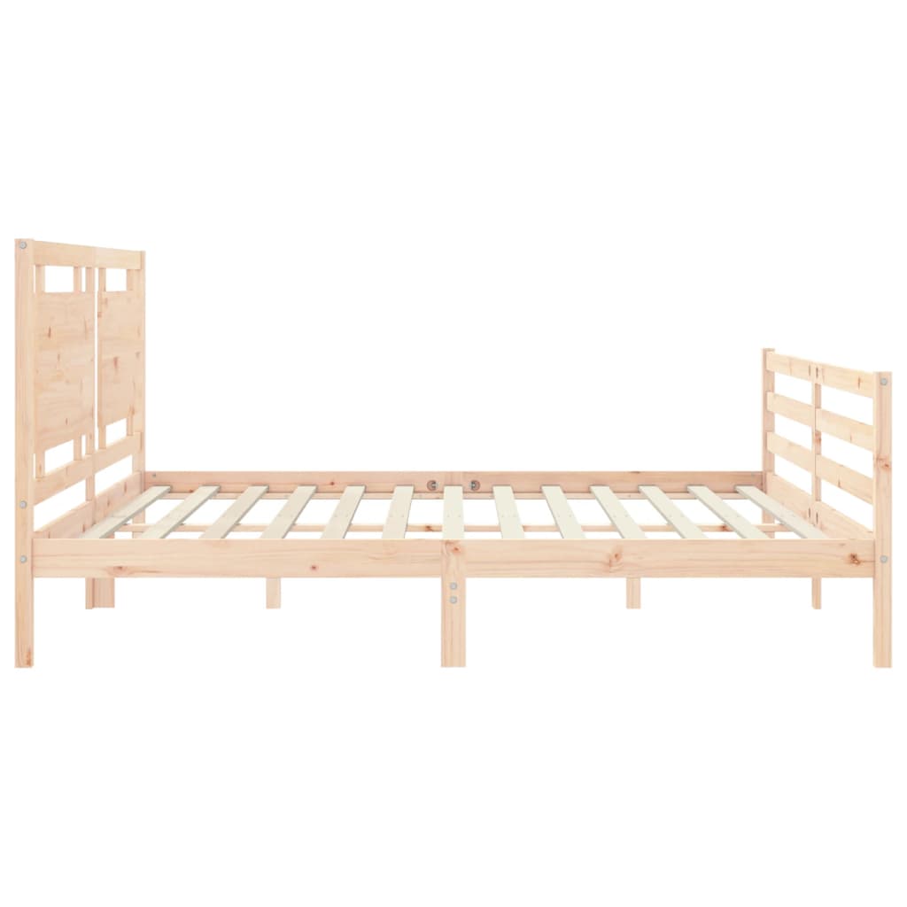 vidaXL Estructura de cama con cabecero madera maciza 200x200 cm