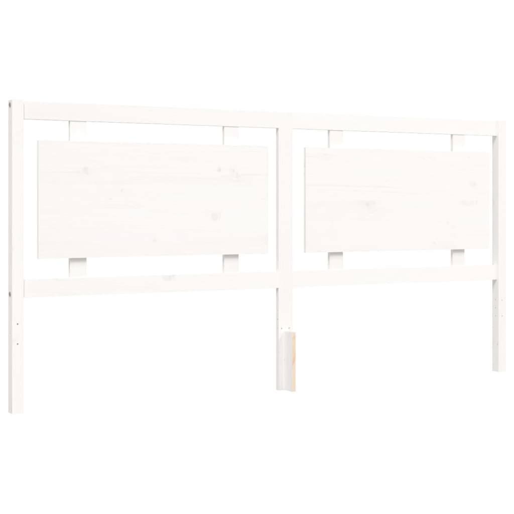 vidaXL Estructura de cama con cabecero madera maciza blanco 200x200 cm