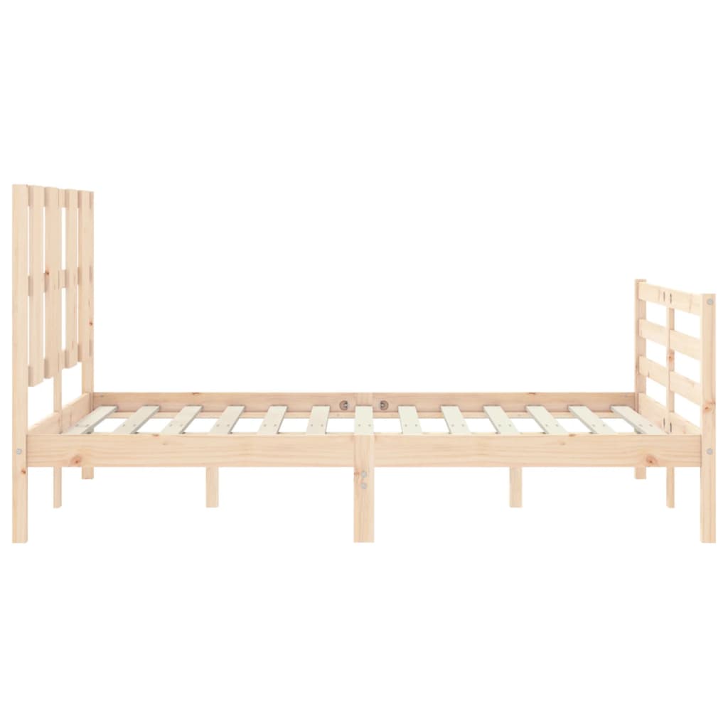 vidaXL Estructura de cama de matrimonio con cabecero madera maciza