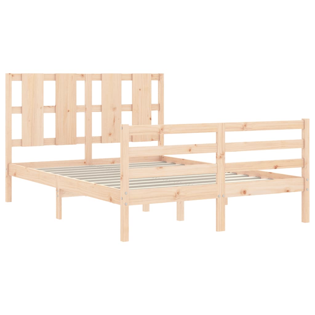 vidaXL Estructura de cama con cabecero madera maciza 120x200 cm