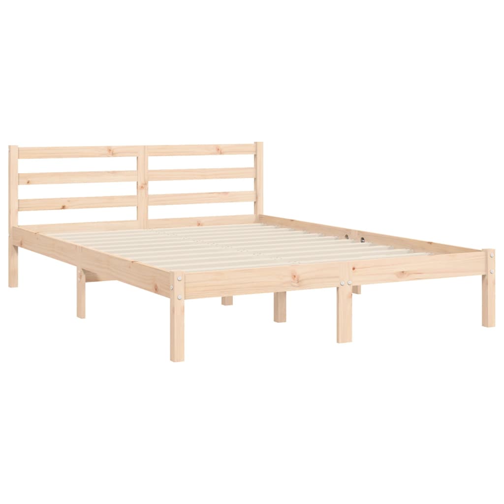 vidaXL Estructura de cama con cabecero madera maciza 120x200 cm