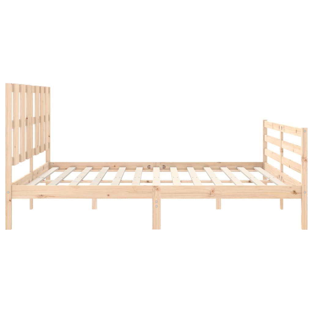 vidaXL Estructura de cama de matrimonio con cabecero madera maciza