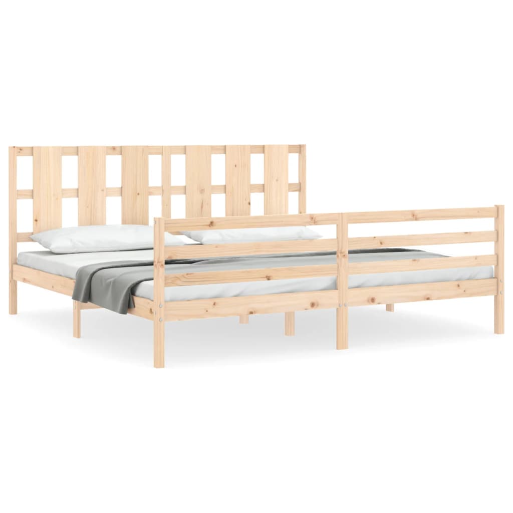 vidaXL Estructura de cama con cabecero madera maciza 200x200 cm