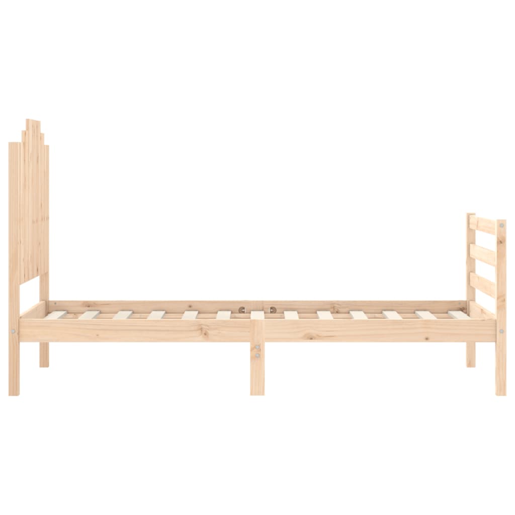 vidaXL Estructura de cama individual con cabecero madera maciza