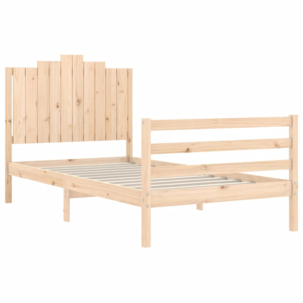 vidaXL Estructura de cama con cabecero madera maciza 100x200 cm