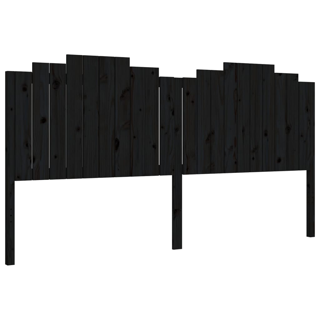 vidaXL Estructura de cama con cabecero madera maciza negro 200x200 cm