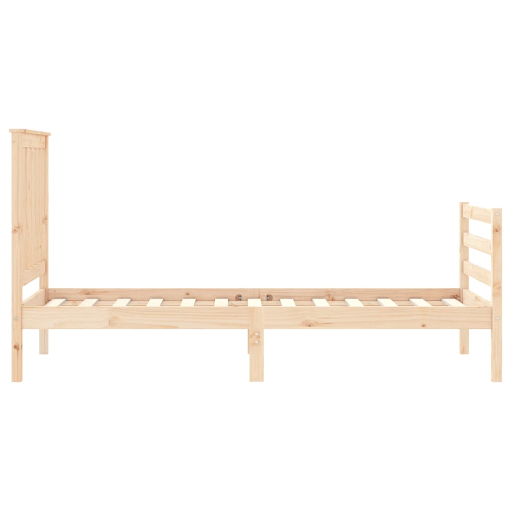 vidaXL Estructura de cama individual con cabecero madera maciza