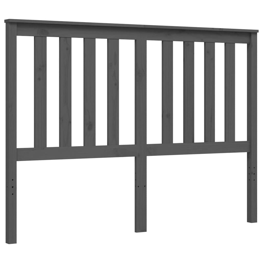 vidaXL Estructura de cama con cabecero madera maciza gris 140x190 cm