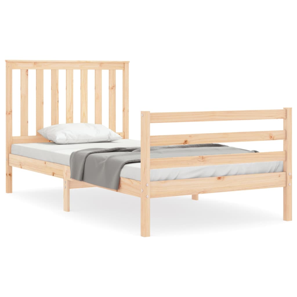 vidaXL Estructura de cama con cabecero madera maciza 100x200 cm