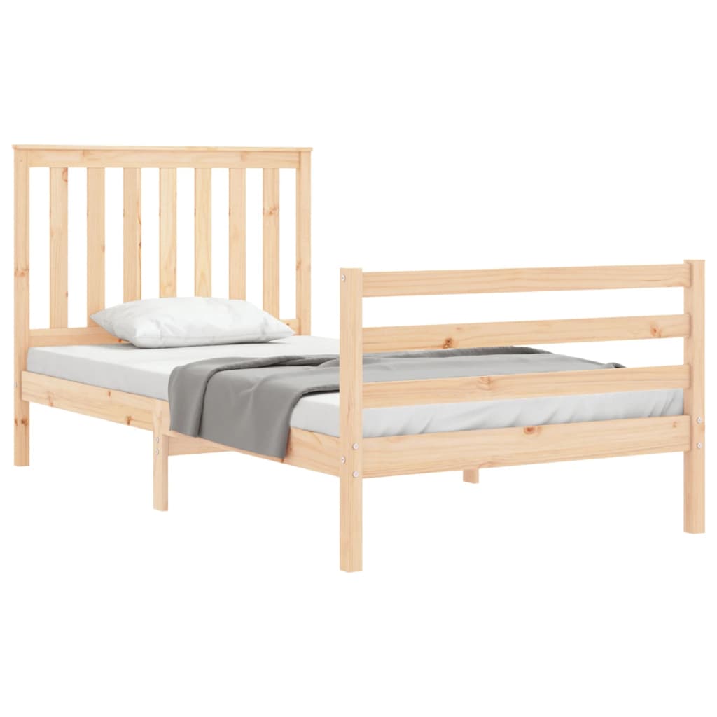 vidaXL Estructura de cama con cabecero madera maciza 100x200 cm