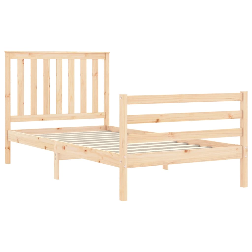 vidaXL Estructura de cama con cabecero madera maciza 100x200 cm