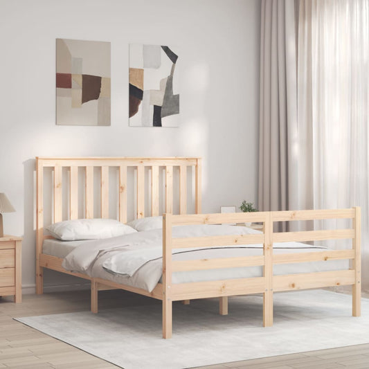 vidaXL Estructura de cama con cabecero madera maciza 120x200 cm