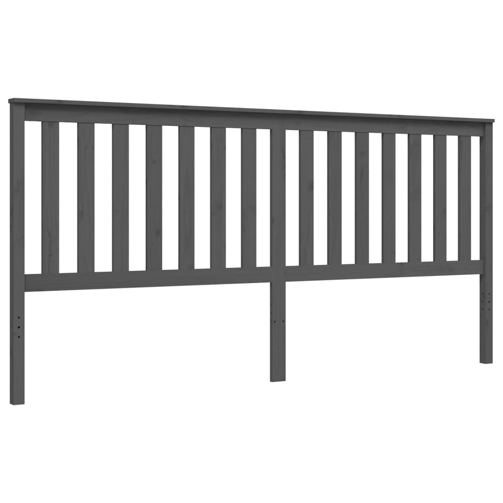 vidaXL Estructura de cama con cabecero madera maciza gris 200x200 cm