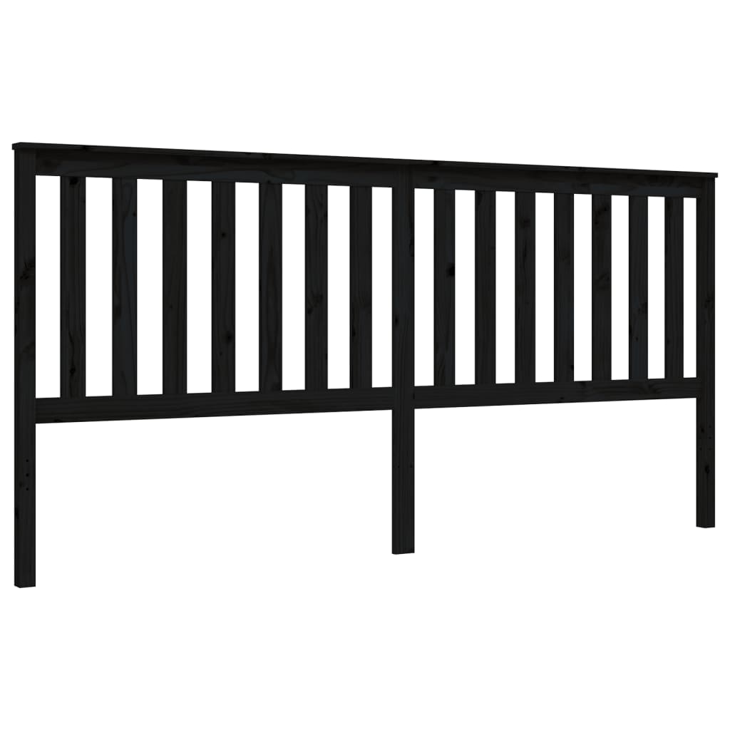 vidaXL Estructura de cama con cabecero madera maciza negro 200x200 cm