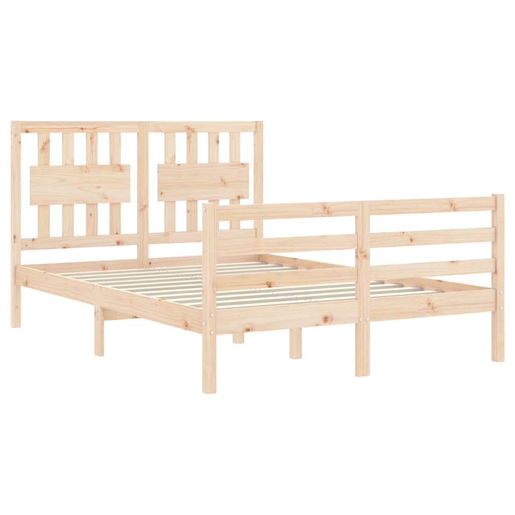 vidaXL Estructura de cama de matrimonio con cabecero madera maciza