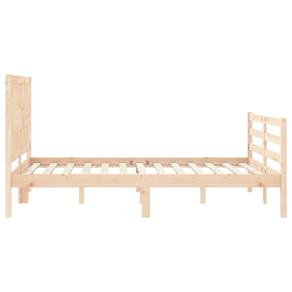 vidaXL Estructura de cama de matrimonio con cabecero madera maciza