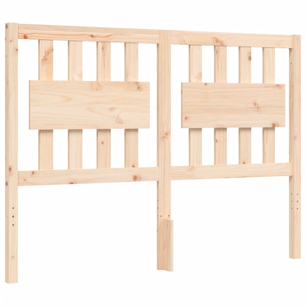 vidaXL Estructura de cama de matrimonio con cabecero madera maciza