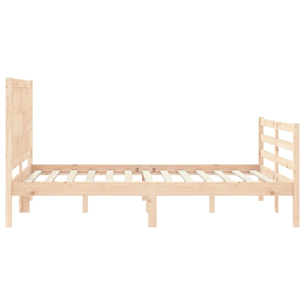 vidaXL Estructura de cama con cabecero madera maciza 140x190 cm