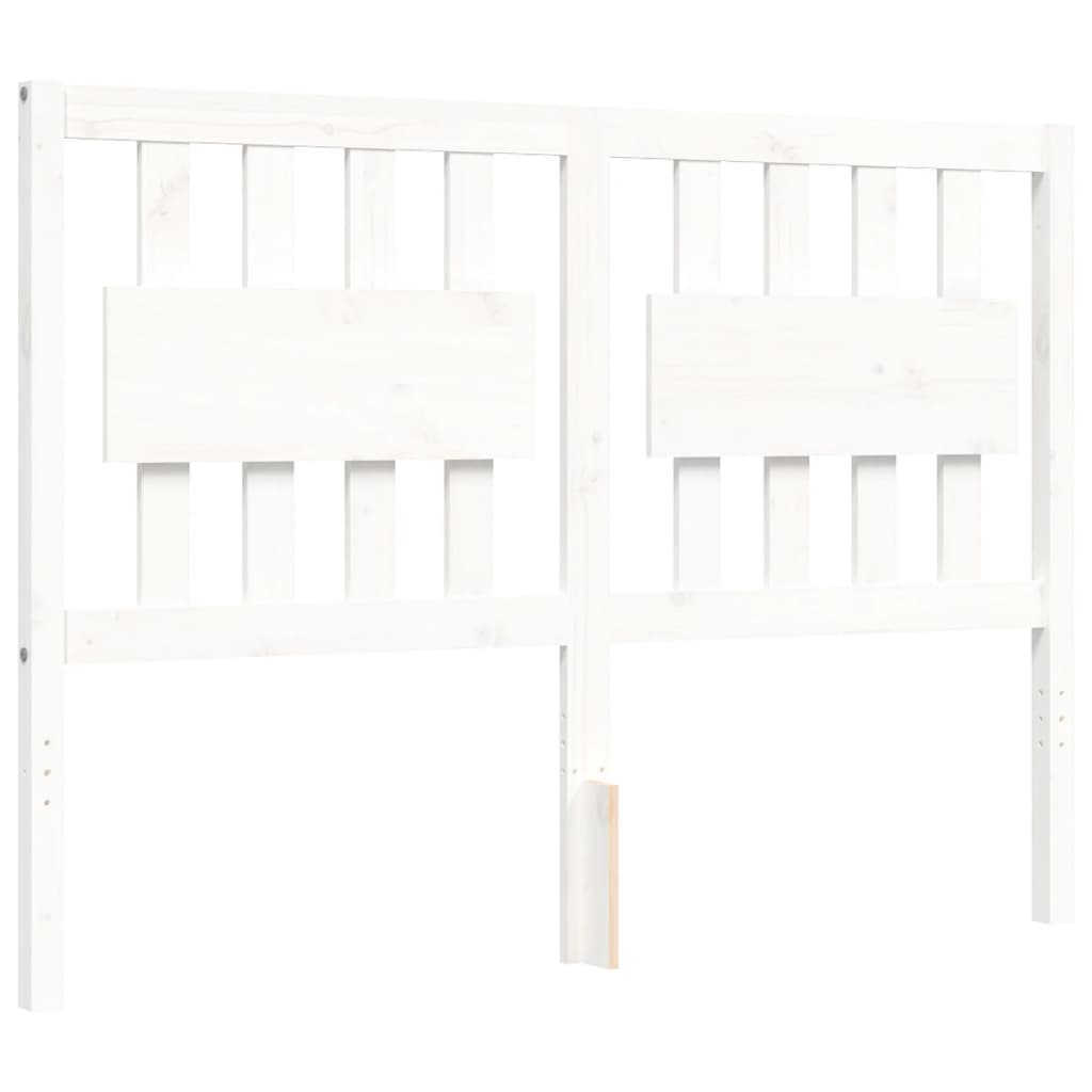 vidaXL Estructura de cama con cabecero madera maciza blanco 140x190 cm