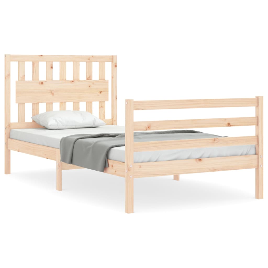 vidaXL Estructura de cama con cabecero madera maciza 100x200 cm