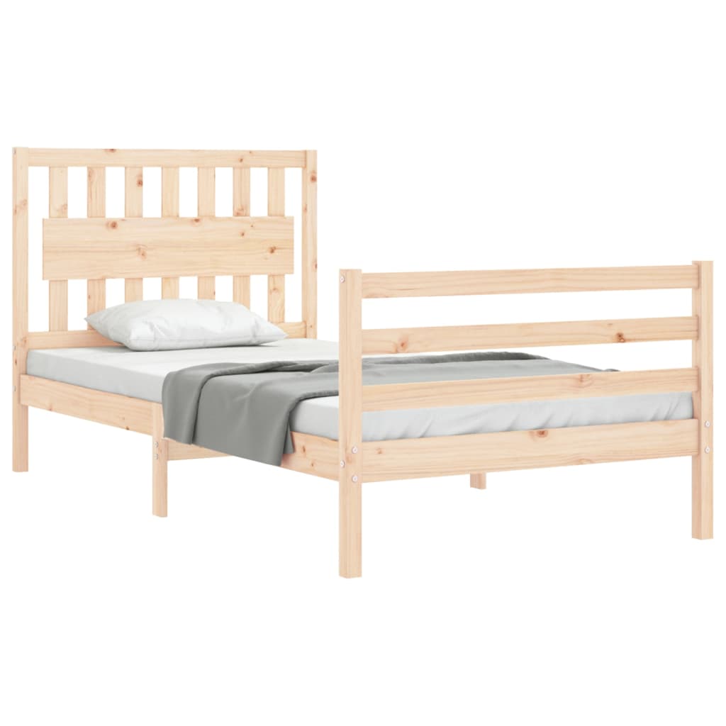 vidaXL Estructura de cama con cabecero madera maciza 100x200 cm