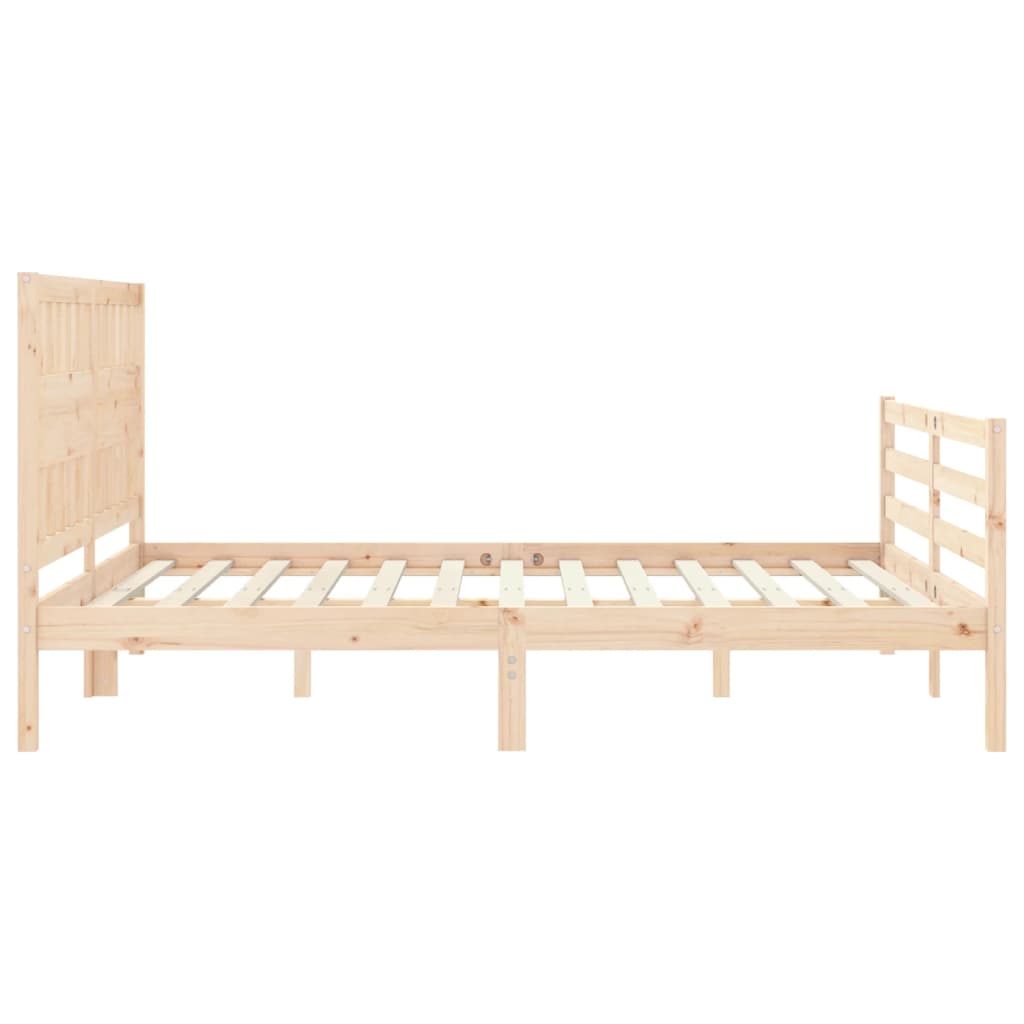 vidaXL Estructura de cama de matrimonio con cabecero madera maciza