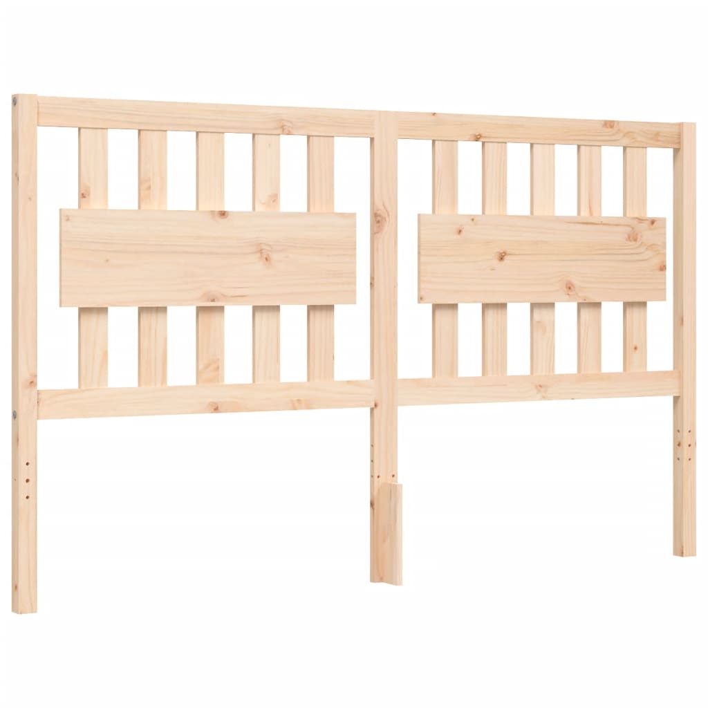 vidaXL Estructura de cama de matrimonio con cabecero madera maciza