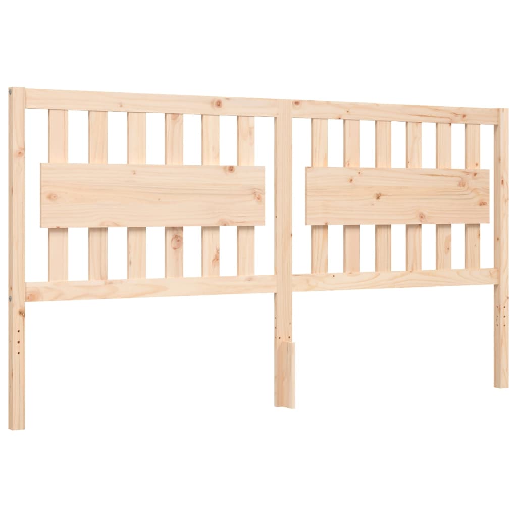 vidaXL Estructura de cama de matrimonio con cabecero madera maciza