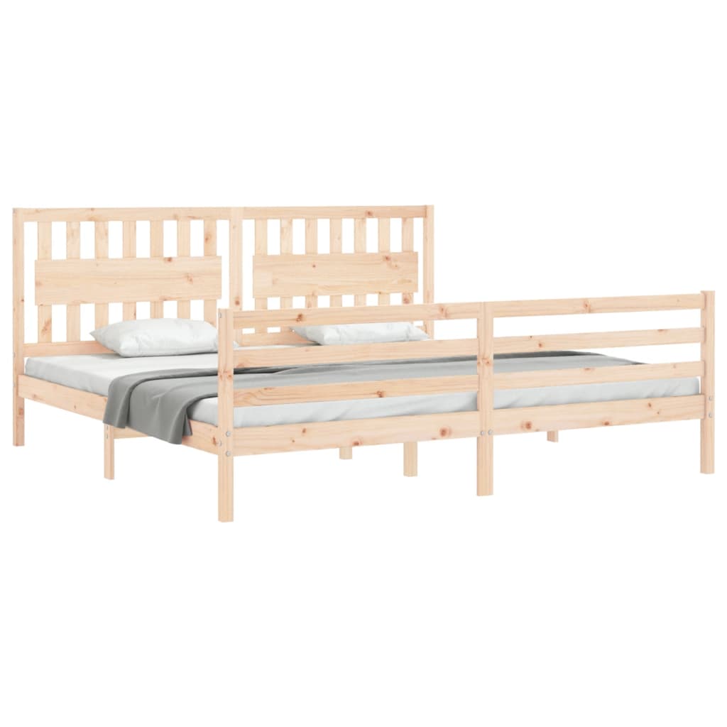 vidaXL Estructura de cama con cabecero madera maciza 200x200 cm