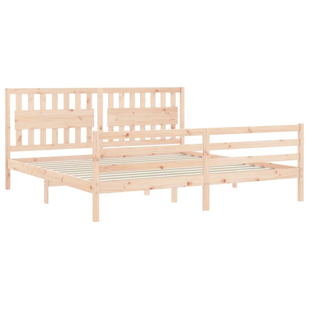 vidaXL Estructura de cama con cabecero madera maciza 200x200 cm