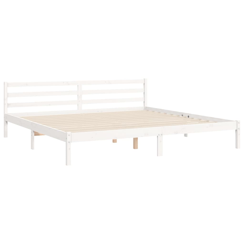 vidaXL Estructura de cama con cabecero madera maciza blanco 200x200 cm