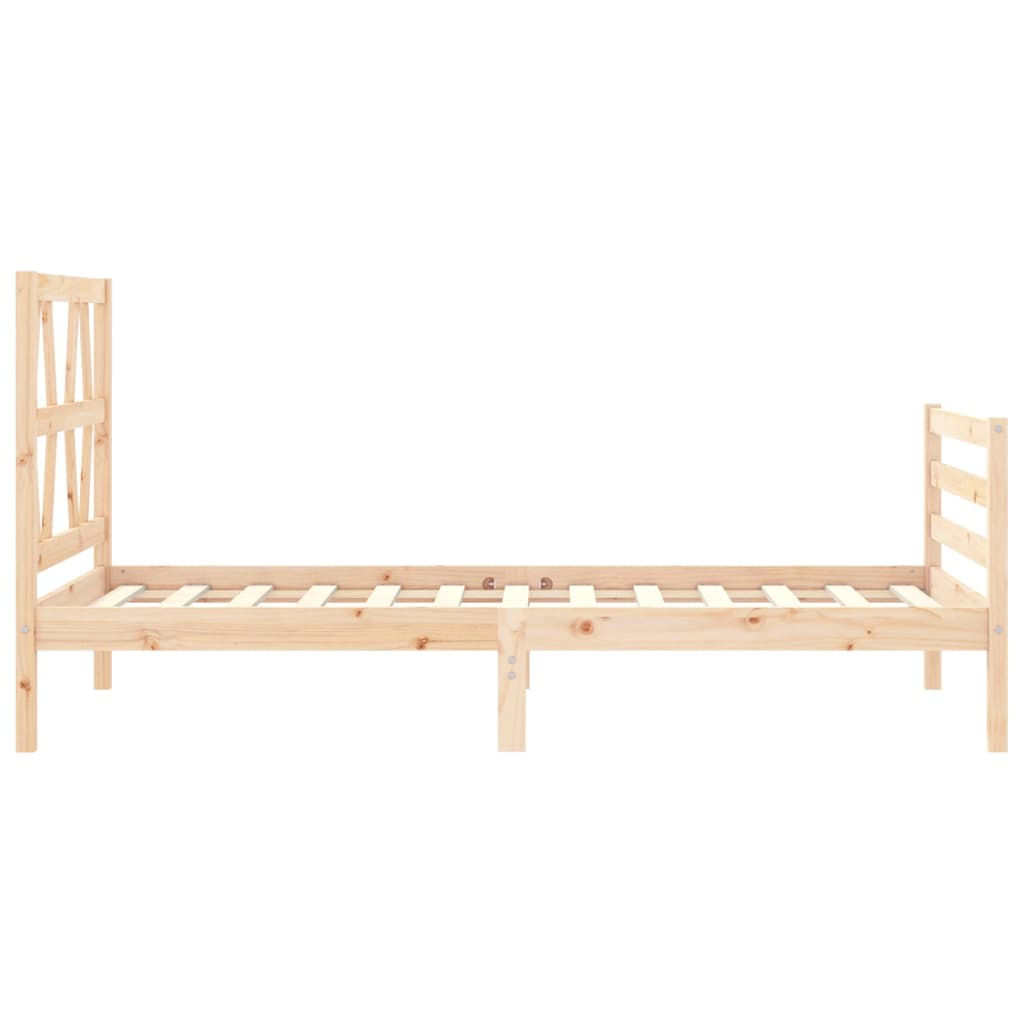 vidaXL Estructura de cama individual con cabecero madera maciza