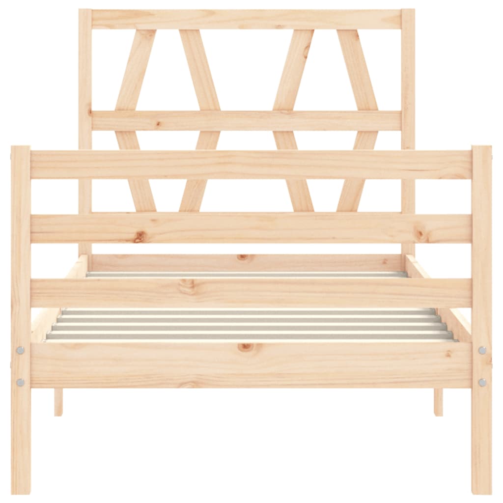 vidaXL Estructura de cama individual con cabecero madera maciza