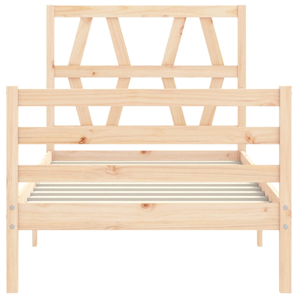 vidaXL Estructura de cama con cabecero madera maciza