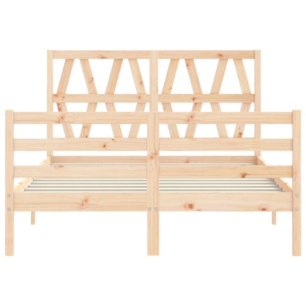 vidaXL Estructura de cama de matrimonio con cabecero madera maciza