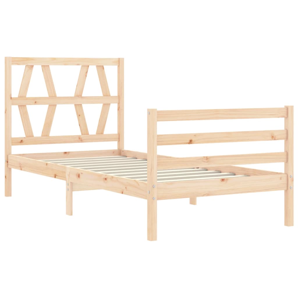 vidaXL Estructura de cama con cabecero madera maciza 100x200 cm