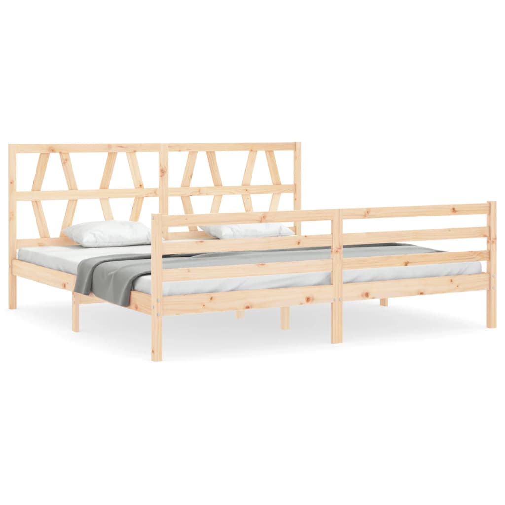 vidaXL Estructura de cama con cabecero madera maciza 200x200 cm