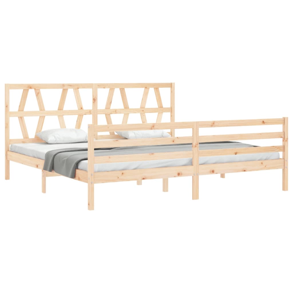 vidaXL Estructura de cama con cabecero madera maciza 200x200 cm