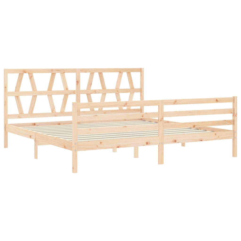 vidaXL Estructura de cama con cabecero madera maciza 200x200 cm