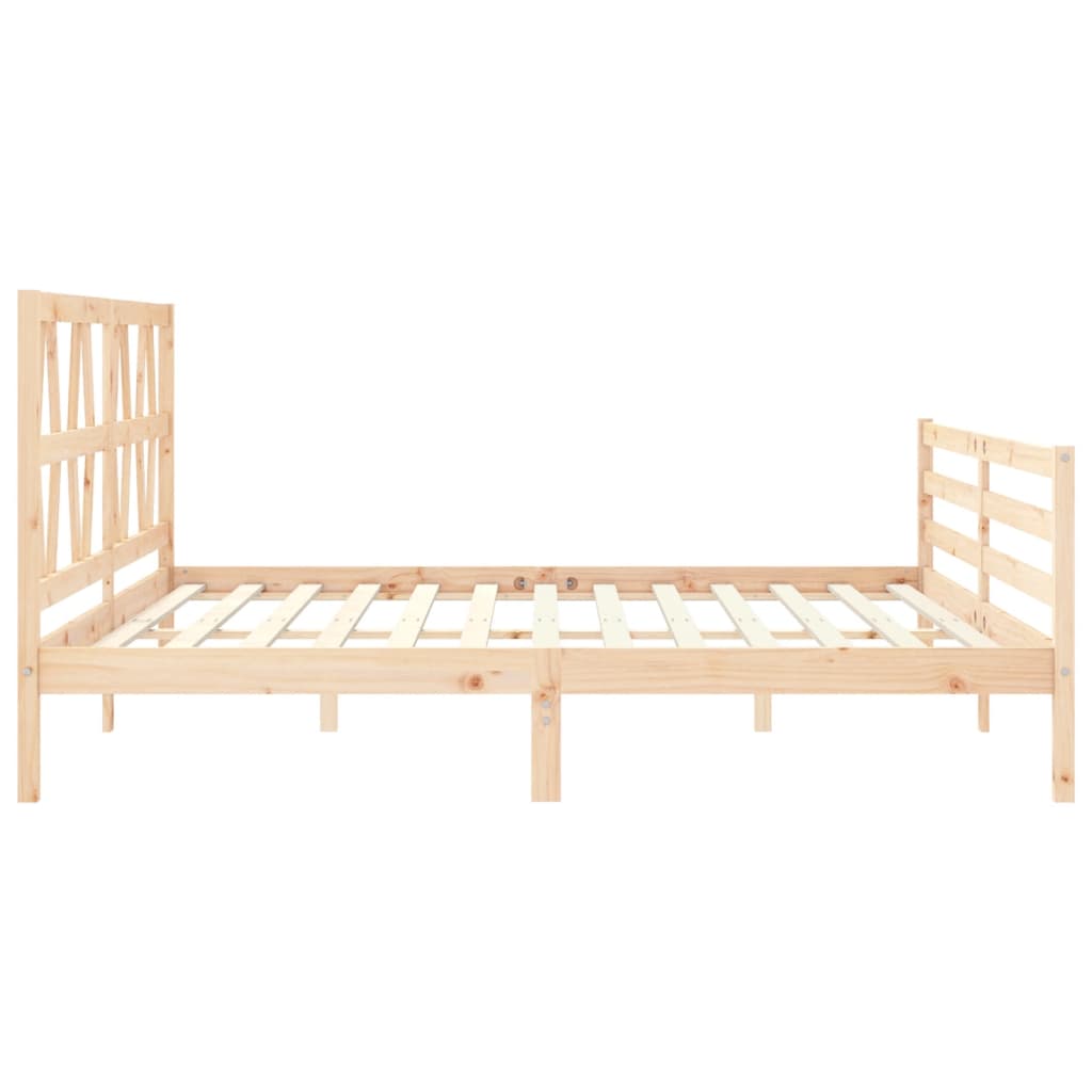 vidaXL Estructura de cama con cabecero madera maciza 200x200 cm