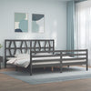 vidaXL Estructura de cama con cabecero madera maciza gris 200x200 cm